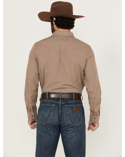 Men's Tanner Vertical Striped Print Long Sleeve Snap Wester | Cody James Clothing|Sale