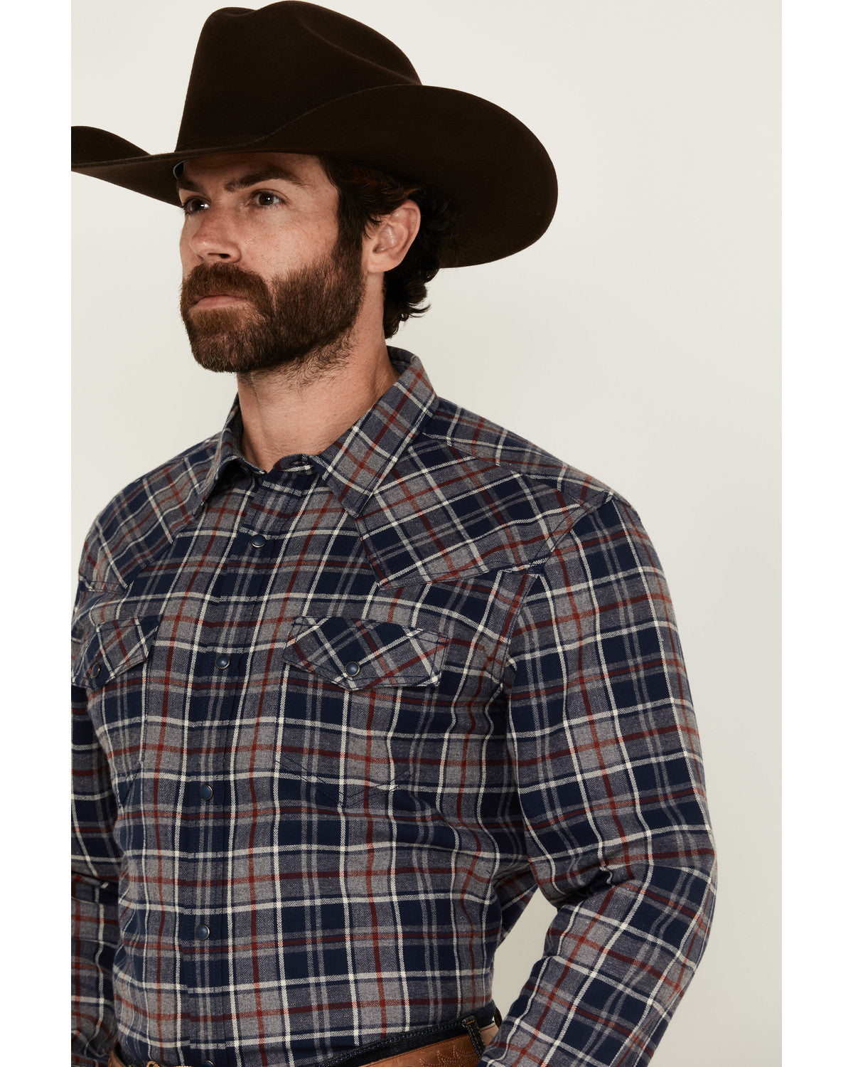 Men's Poker Plaid Print Long Sleeve Snap Western Shirt | Cody James Clothing|Sale