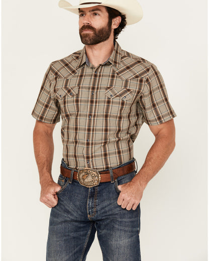 Men's Poncho Plaid Print Short Sleeve Snap Western Shirt | Cody James Clothing