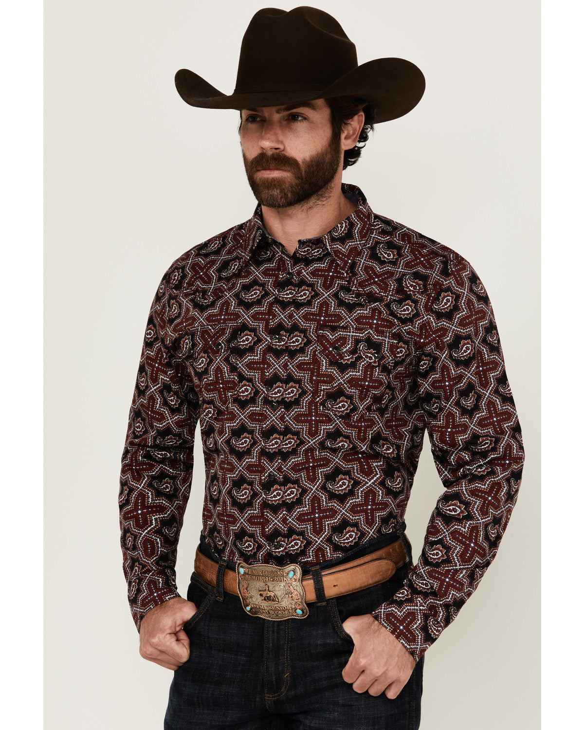 Men's Daybreak Geo Print Long Sleeve Snap Western Shirt | Cody James Clothing|Sale