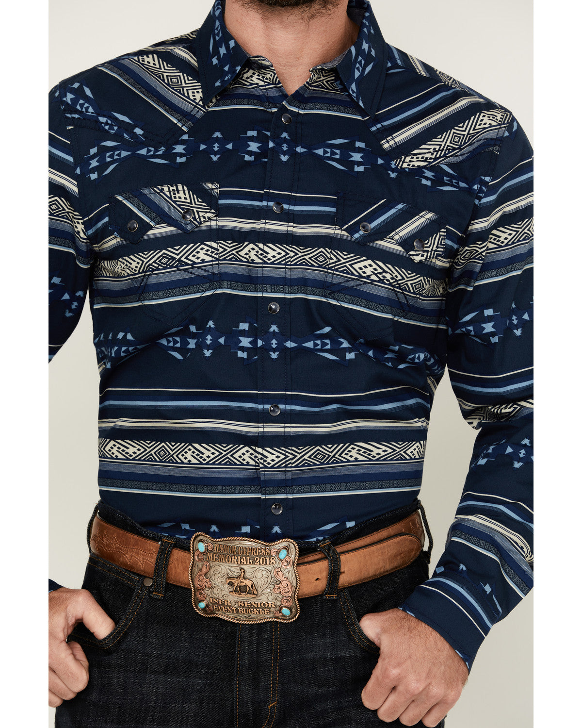 Men's Distance Southwestern Striped Long Sleeve Snap Wester | Cody James Clothing