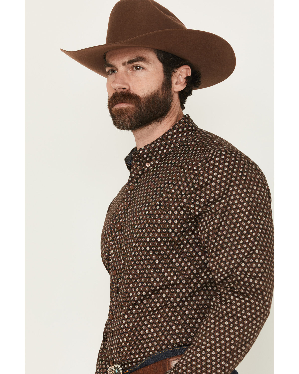 Men's Sebastian Geo Print Long Sleeve Button-Down Stretch W | Cody James Clothing