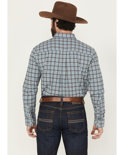 Men's Bob Plaid Print Long Sleeve Button-Down Western Shirt | Cody James Clothing|Sale