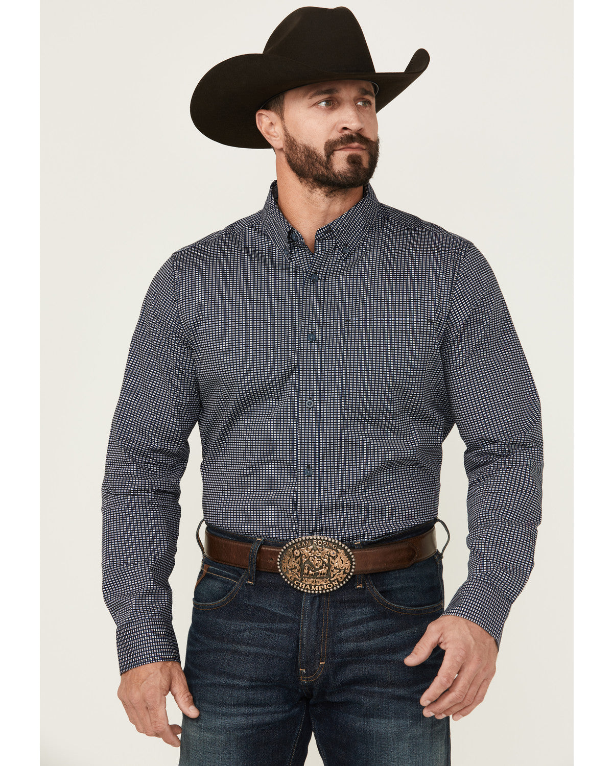 Men's Chris Geo Print Long Sleeve Button-Down Stretch Weste | Cody James Clothing