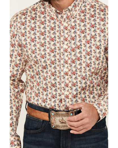 Men's Kenton Floral Striped Long Sleeve Button-Down Stretch | Cody James Clothing|Sale