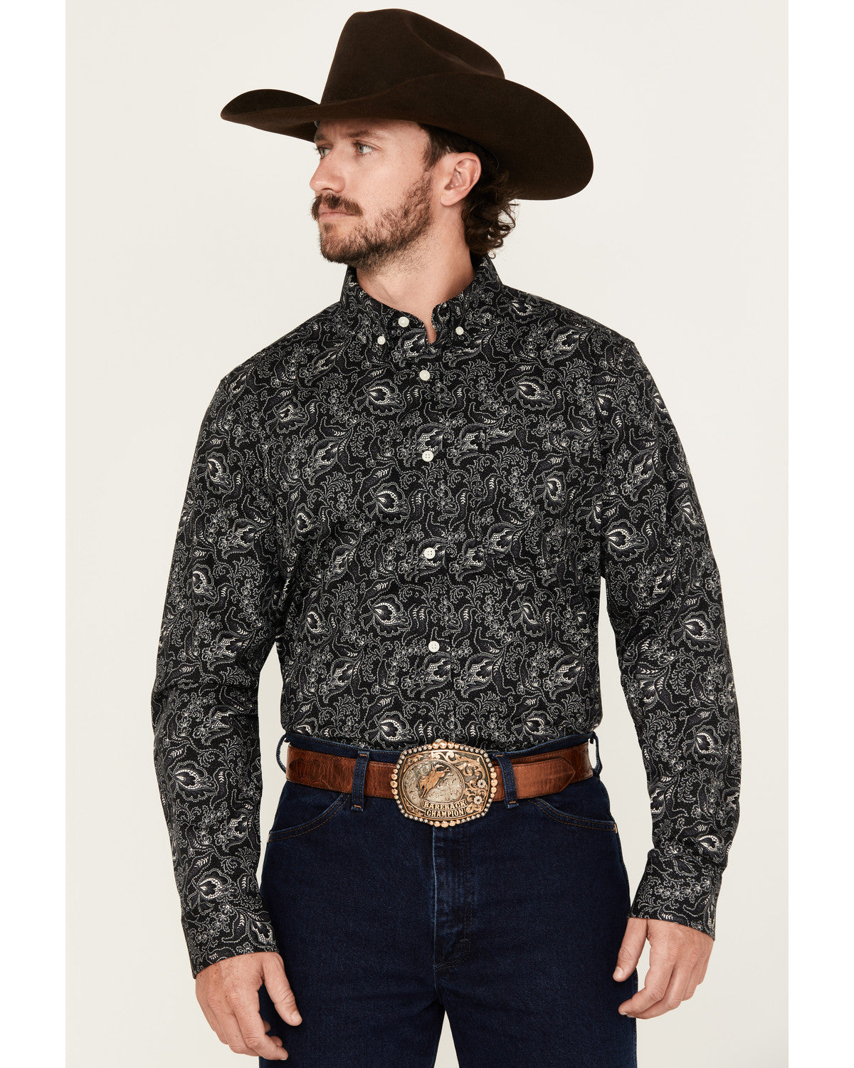 Men's Parker Paisley Print Long Sleeve Button-Down Stretch | Cody James Clothing