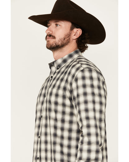 Men's Palamino Plaid Print Long Sleeve Button-Down Stretch | Cody James Clothing|Sale