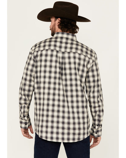 Men's Palamino Plaid Print Long Sleeve Button-Down Stretch | Cody James Clothing