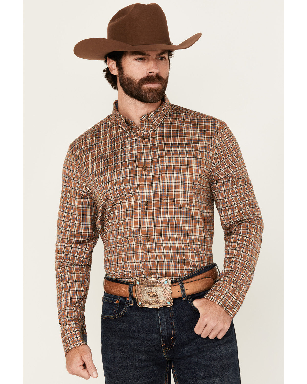 Men's Adkins Plaid Print Long Sleeve Button-Down Stretch We | Cody James Clothing|Sale