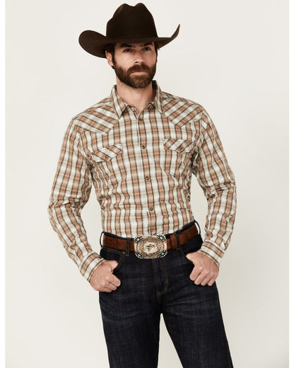 Men's Last Hurdle Plaid Print Long Sleeve Button-Down Stret | Cody James Clothing|Sale