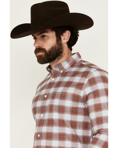 Men's Rush Plaid Print Long Sleeve Button-Down Stretch West | Cody James Clothing|Sale