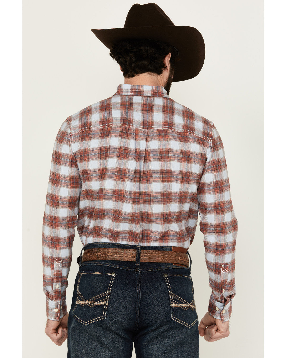 Men's Rush Plaid Print Long Sleeve Button-Down Stretch West | Cody James Clothing|Sale