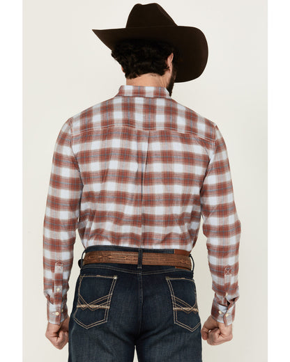 Men's Rush Plaid Print Long Sleeve Button-Down Stretch West | Cody James Clothing|Sale