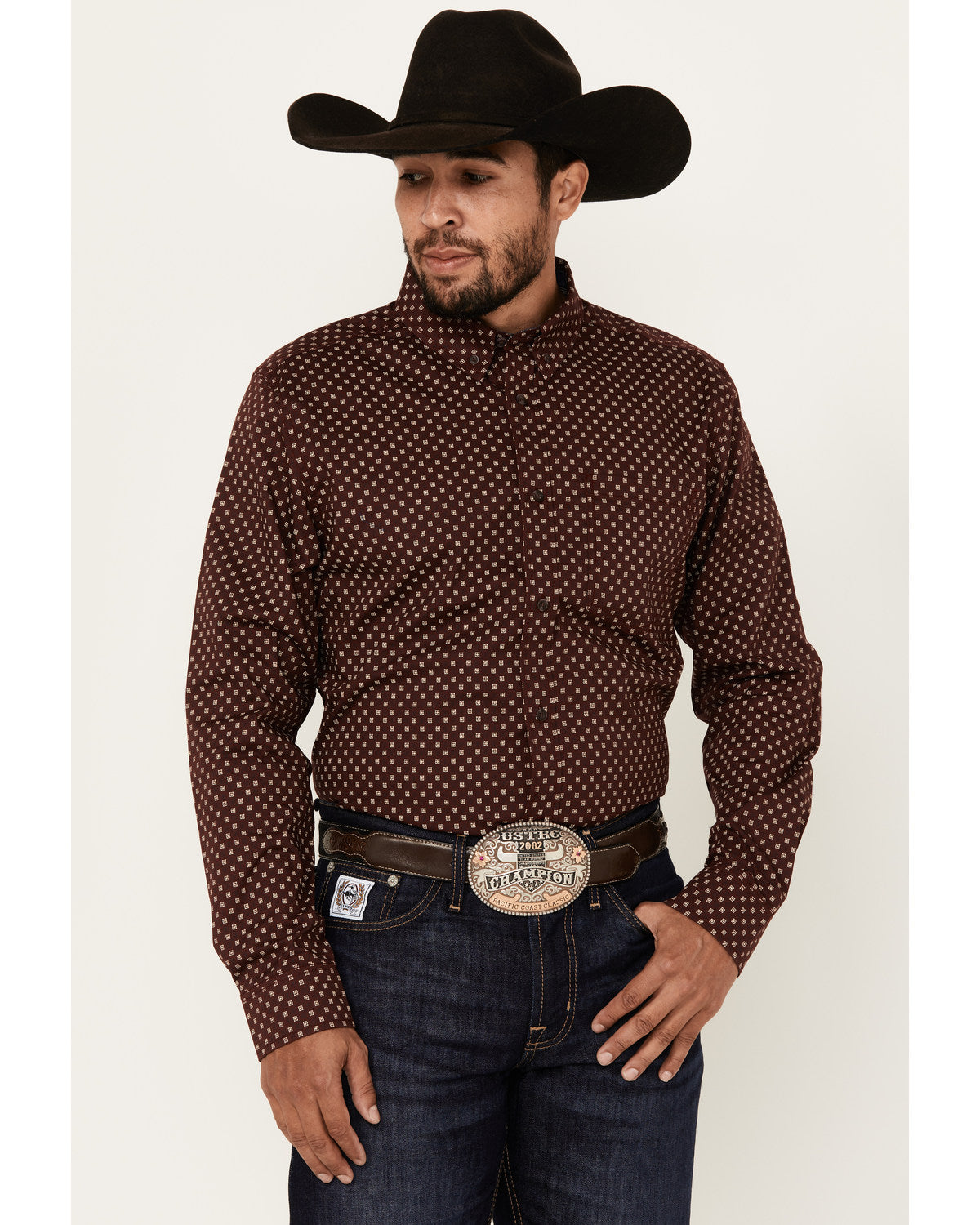 Men's Big Deal Geo Print Long Sleeve Button-Down Stretch We | Cody James Clothing