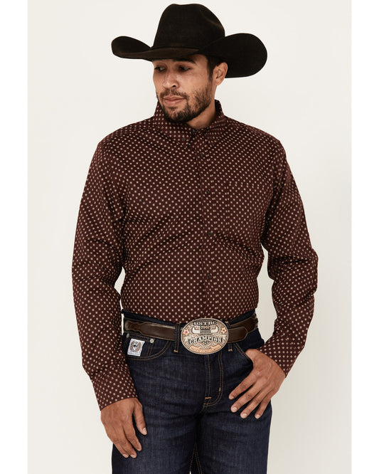 Men's Big Deal Geo Print Long Sleeve Button-Down Stretch We | Cody James Clothing