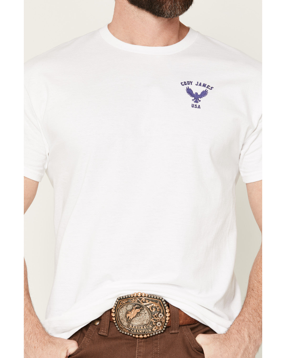 Men's USA Eagle Embroidered Short Sleeve Graphic T-Shirt | Cody James Clothing