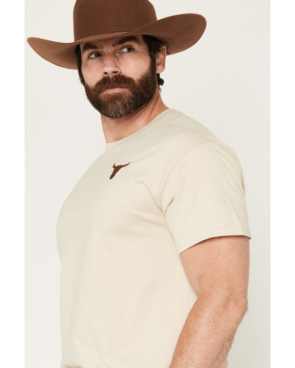 Men's Bull Skull Embroidered Short Sleeve Graphic T-Shirt | Cody James Clothing