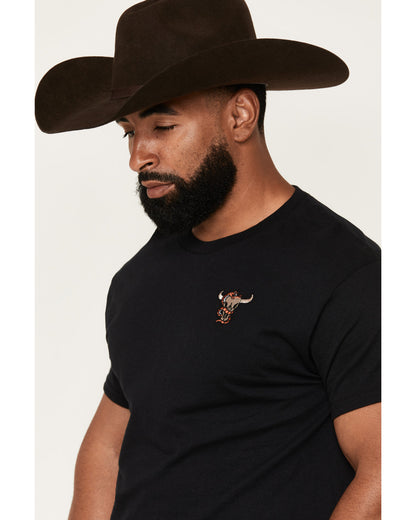 Men's Skull and Snake Embroidered Short Sleeve Graphic T-Sh | Cody James Clothing