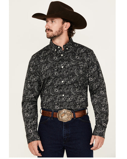 Men's Parker Paisley Print Long Sleeve Button-Down Stretch | Cody James Clothing