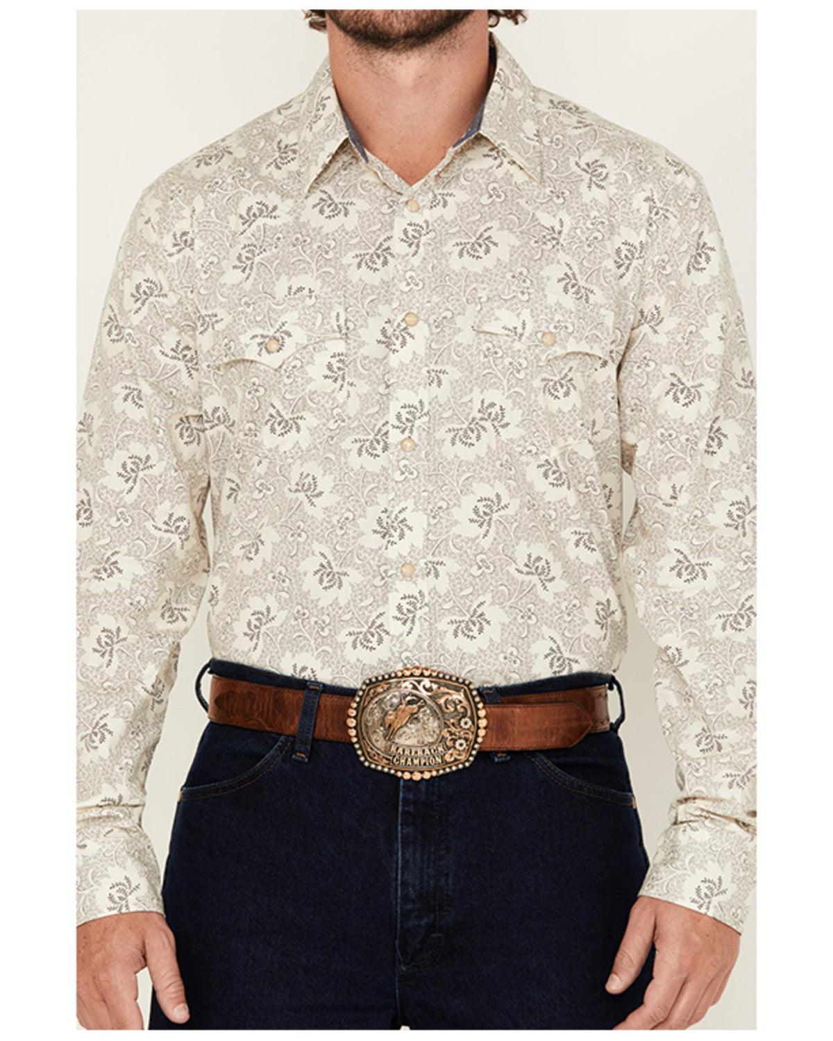 Men's Treven Floral Print Long Sleeve Snap Western Shirt - | Cody James Clothing