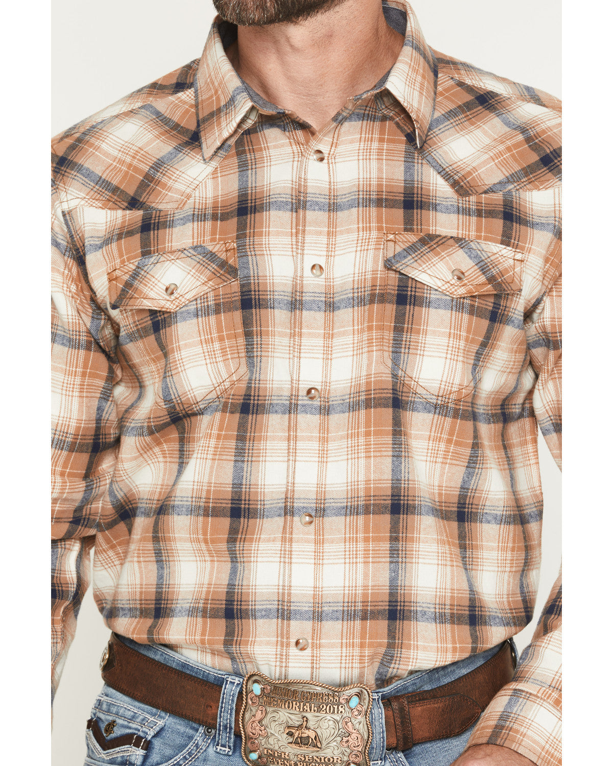 Men's Bravo Plaid Print Long Sleeve Snap Flannel Shirt - Ta | Cody James Clothing|Sale