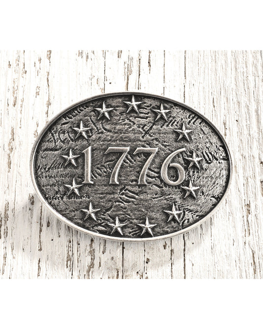 Men's Antique Silver 1776 Belt Buckle | Cody James Accessories