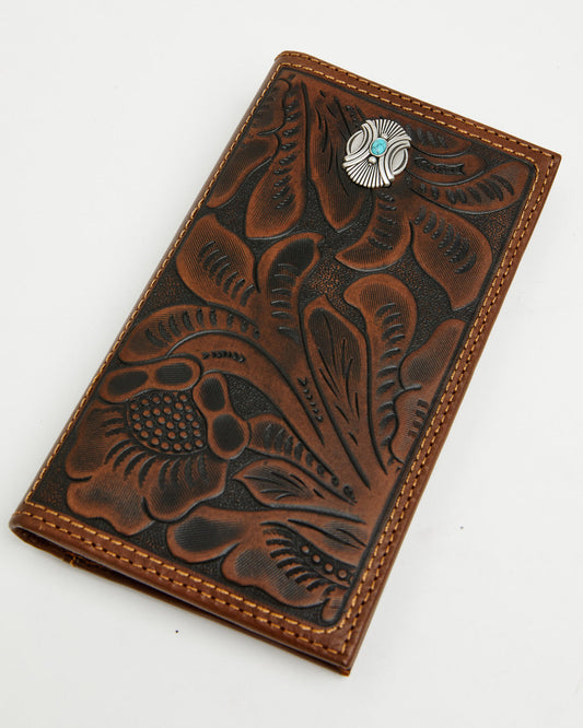 Men's Prescott Tooled Leather Concho Bifold Rodeo Wallet | Cody James Accessories