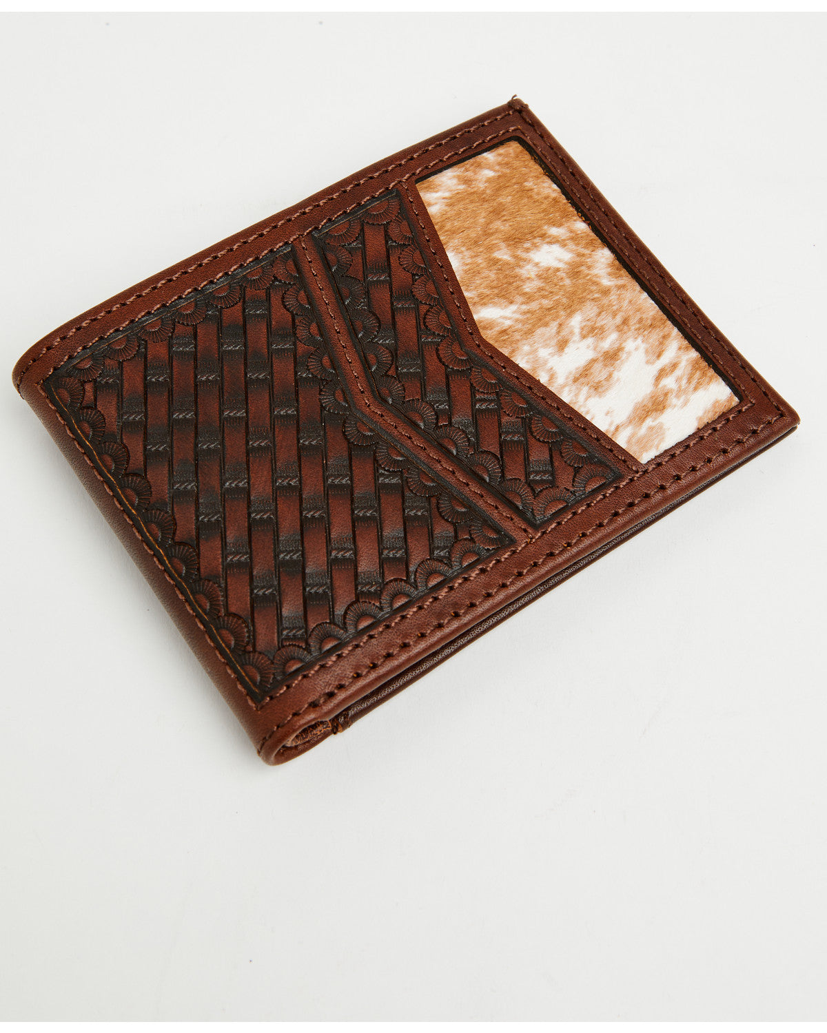 Men's Hutton Basket Weave Tooled Hair-On Bifold Wallet | Cody James Accessories
