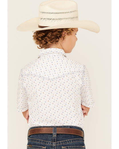 Boys' Bull Cactus Print Short Sleeve Snap Western Shirt | Cody James Boys|Sale|Clothing