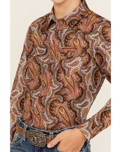 Boys' Dennis Paisley Print Long Sleeve Snap Western Shirt | Cody James Boys|Sale|Clothing