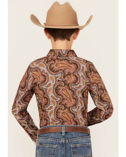 Boys' Dennis Paisley Print Long Sleeve Snap Western Shirt | Cody James Boys|Sale|Clothing