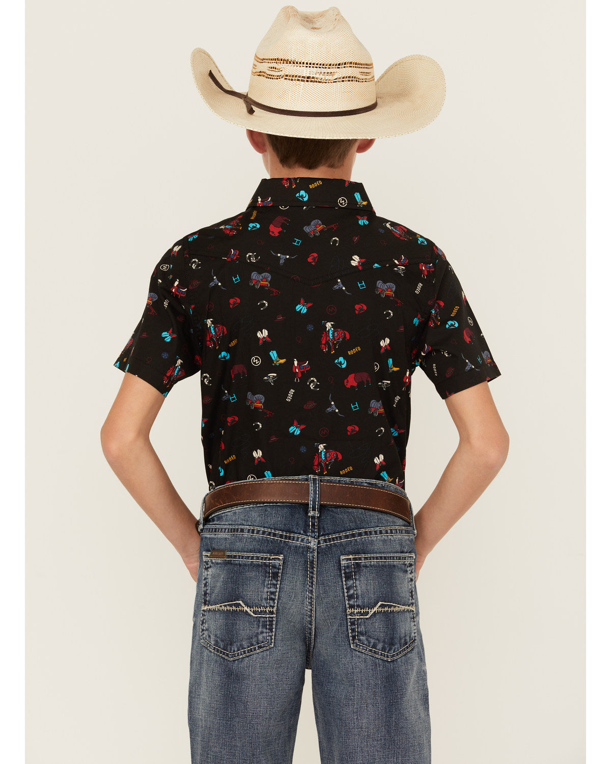 Boys' Sheriff Conversation Print Short Sleeve Snap Western | Cody James Boys|Sale|Clothing