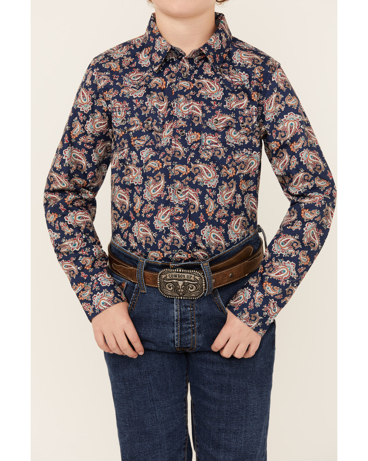 Boys' Grand Finale Paisley Print Long Sleeve Snap Western S | Cody James Boys|Sale|Clothing