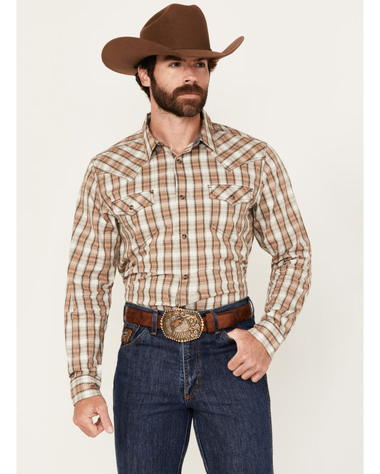 Men's Buck Off Plaid Print Long Sleeve Snap Western Shirt | Cody James Clothing