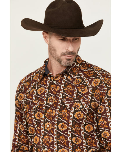 Men's Row Boat Southwestern Print Long Sleeve Snap Western | Cody James Clothing|Sale
