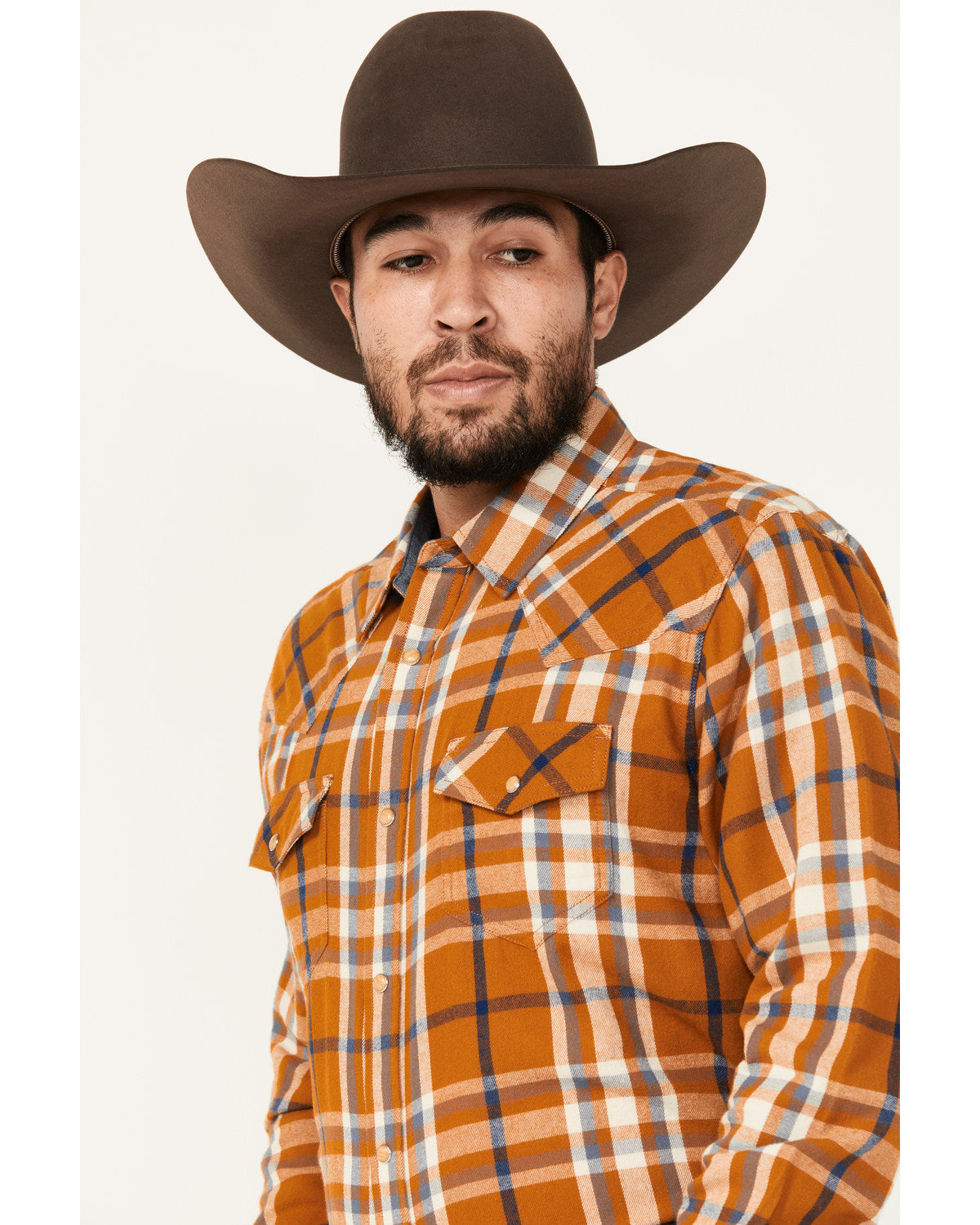 Men's Tidal Wave Plaid Print Long Sleeve Snap Western Flann | Cody James Clothing|Sale