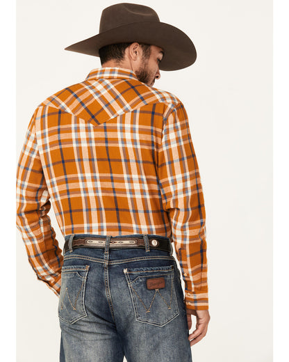 Men's Tidal Wave Plaid Print Long Sleeve Snap Western Flann | Cody James Clothing|Sale