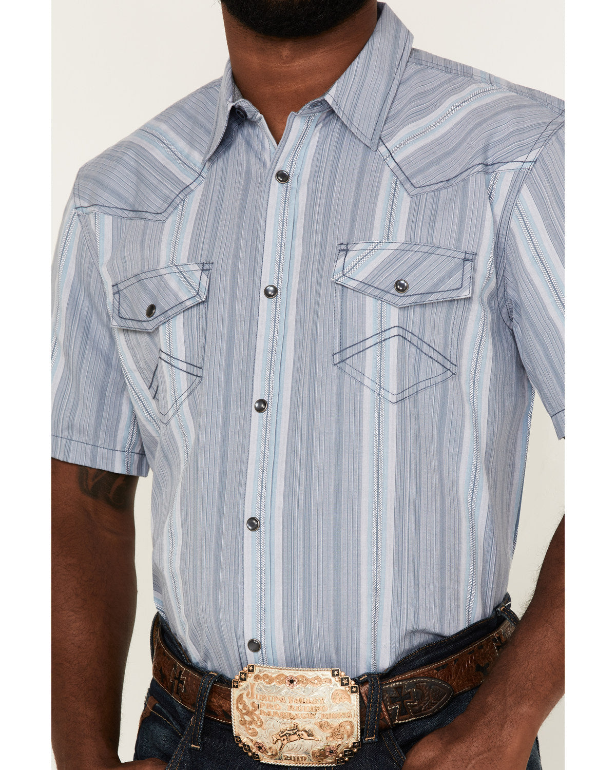 Men's Springs Vertical Stripe Short Sleeve Snap Western Shi | Cody James Clothing|Sale