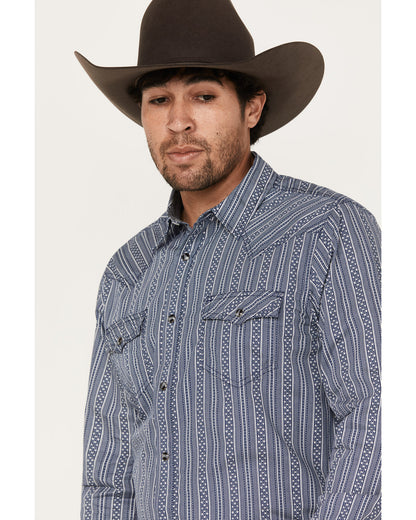 Men's Born N Raised Striped Long Sleeve Snap Western Shirt | Cody James Clothing|Sale