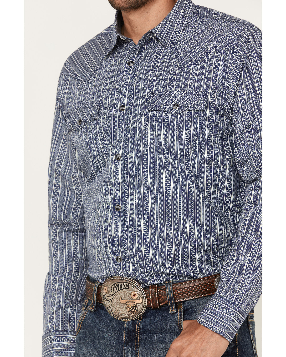 Men's Born N Raised Striped Long Sleeve Snap Western Shirt | Cody James Clothing|Sale