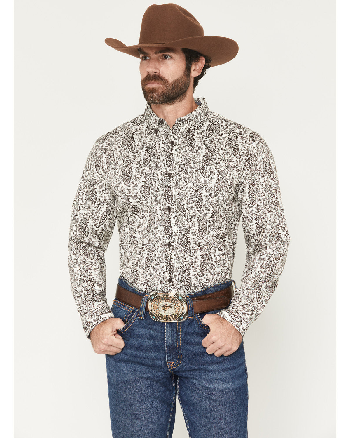 Men's Dagget 2.0 Paisley Print Long Sleeve Button-Down Stre | Cody James Clothing