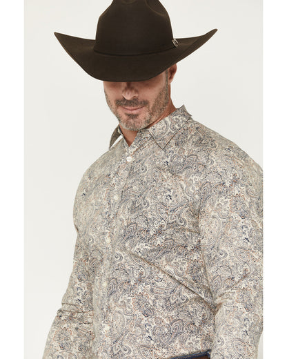 Men's Neverland Paisley Print Long Sleeve Button-Down Stret | Cody James Clothing