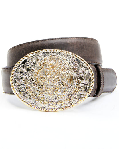 Men's Two-Tone Mexican Eagle Buckle Belt | Cody James Accessories