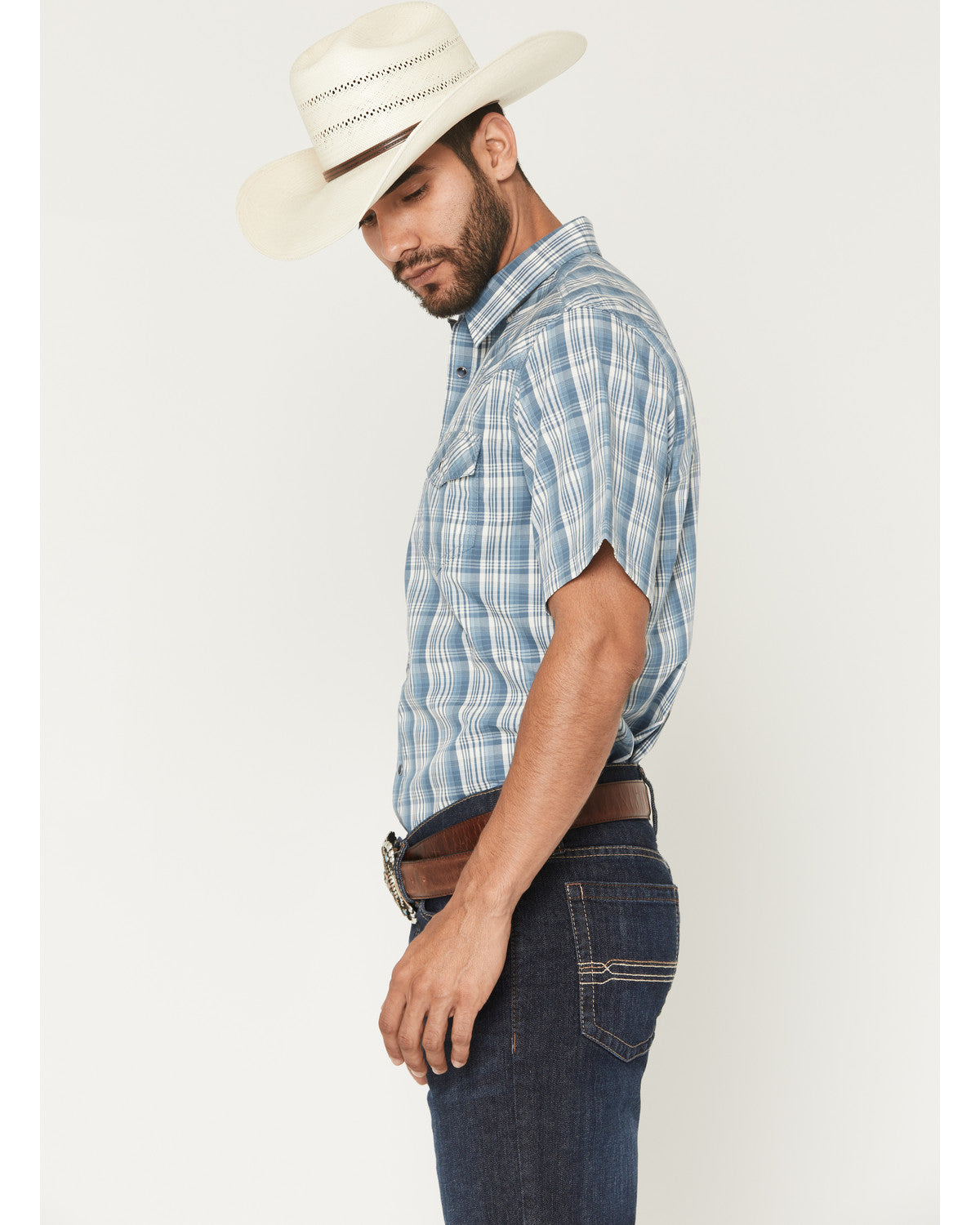 Men's Briggs Plaid Print Short Sleeve Snap Western Shirt | Cody James Clothing