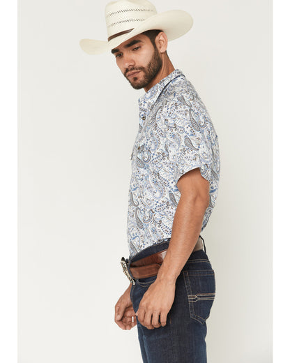 Men's Ryder Paisley Print Short Sleeve Snap Western Shirt | Cody James Clothing