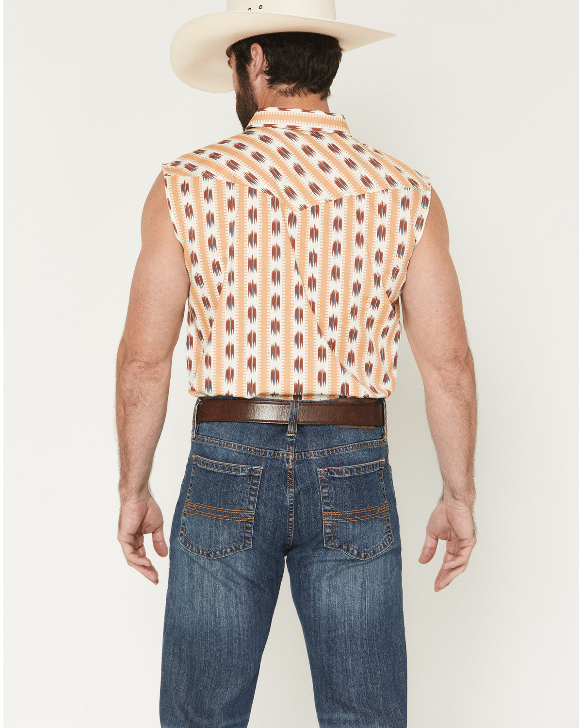 Men's Saint Southwestern Stripe Print Sleeveless Snap Weste | Cody James Clothing