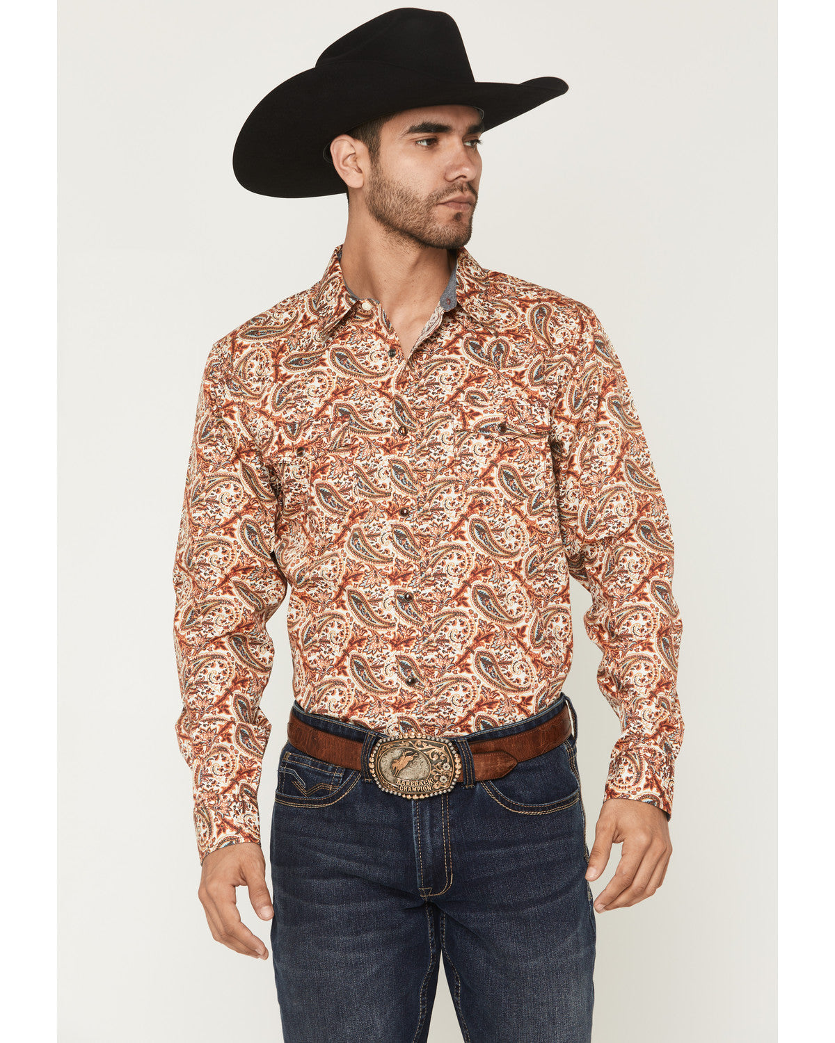 Men's Cowboy Boogie Paisley Print Long Sleeve Snap Western | Cody James Clothing