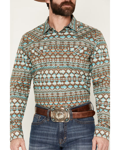 Men's Woodward Southwestern Long Sleeve Snap Western Shirt | Cody James Clothing