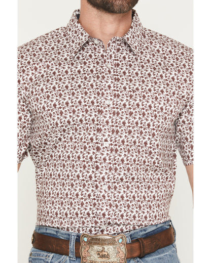 Men's Neon Moon Floral Print Short Sleeve Button-Down Stret | Cody James Clothing