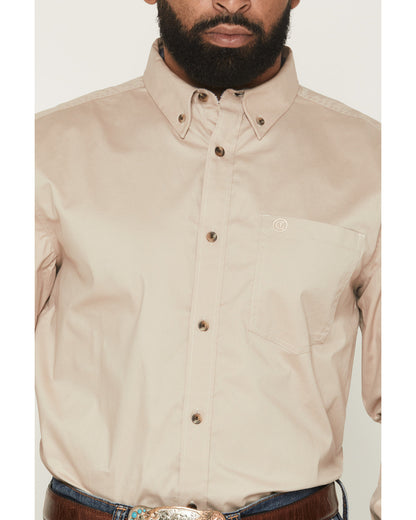 Men's Basic Solid Long Sleeve Button-Down Stretch Western S | Cody James Clothing
